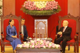 Máximo dirigente vietnamita recibe a viceprimera ministra de Camboya