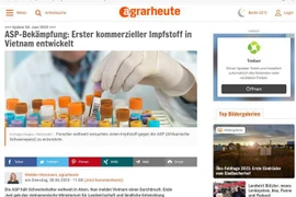 Prensa alemana aprecia avance de Vietnam en producción de vacuna contra PPA