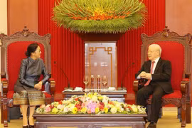 Máximo dirigente partidista de Vietnam se reúne con vicepresidenta de Laos