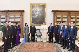 Mantienen reunión el presidente vietnamita y el Papa Francisco