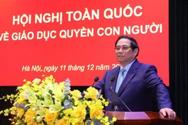 El primer ministro de Vietnam, Pham Minh Chinh, interviene en la cita (Foto: VNA)