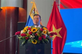 El embajador de Vietnam en Venezuela, Vu Trung My, interviene en la cita (Foto: VNA)