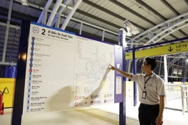 Mapa de la Línea 1 del metro en la estación An Phu. (Foto: VNA)