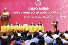 El primer ministro de Vietnam, Pham Minh Chinh, interviene en la cita. (Foto: VNA)