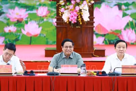 El primer ministro de Vietnam, Pham Minh Chinh (centro), preside la cita. (Foto: VNA)