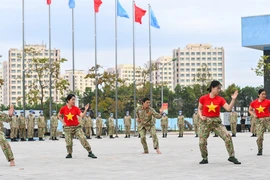 Cascos azules de Vietnam realizan demostración de artes marciales