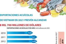 Exportaciones acuícolas de Vietnam en 2021 prevén alcanzar 8 mil 700 millones de dólares