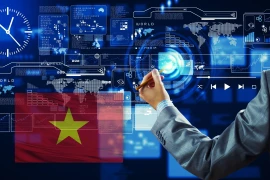 Escriba nombre de Vietnam en mapa global de tecnología digital