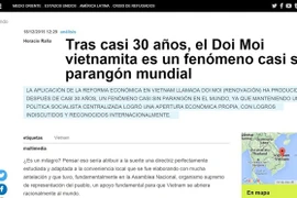 Prensa argentina destaca logros de Doi moi