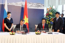 La firma del TLC entre Vietnam y la UEE (Fuente: VNA)