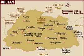 Mapa del Reino de Bután (Fuente: Internet)