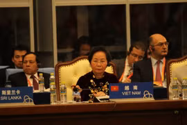 La vicepresidenta de Vietnam, Nguyen Thi Doan, la cuarta cumbre sobre la Coordinación de Acción y Medidas para establecer la confianza en Asia (CICA, inglés) en Shanghai, China. (Fuente: VNA)