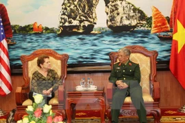 El viceministro Bui Chi Vinh y la presidenta Ann Mils Griffiths (Fuente: VNA)