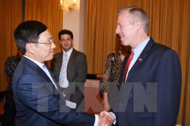 El canciller Pham Binh Minh y el embajador Ted Osius (Fuente: VNA)