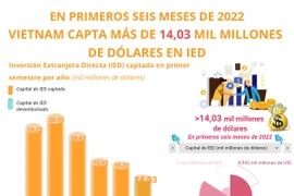 Vietnam capta más de 14 mil millones de dólares en IED en últimos seis meses