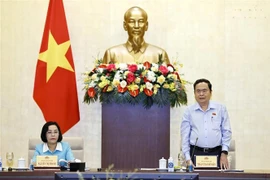 El presidente de la Asamblea Nacional de Vietnam (AN), Tran Thanh Man, interviene en el acto. (Fuente: VNA)