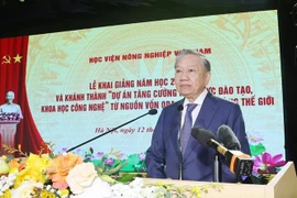 El secretario general del Partido Comunista y presidente de Vietnam, To Lam, en el evento. (Fuente: VNA)