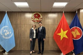 El embajador Dang Hoang Giang, representante permanente de Vietnam ante la ONU, y Julie Bishop, enviada especial del Secretario General de la ONU para Myanmar (Fuente:VNA)
