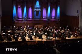 La Orquesta Sinfónica Académica Estatal de Moscú actúa una obra (Fuente: VNA)