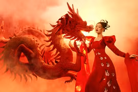 Miss Vietnam Khanh Van con fotos de estilo oriental misterioso
