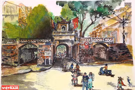Recorren casco antiguo de Hanoi a través de dibujos de artistas internacionales