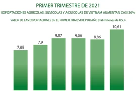 Exportaciones agrícolas, silvícolas y acuícolas de Vietnam aumentan casi 20 por ciento