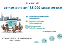 Vietnam contó con 135.000 nuevas empresas en 2020