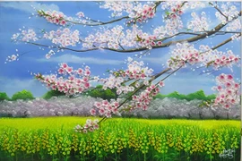 Joven vietnamita crea pinturas 3D de flores de arcilla