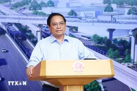 El primer ministro Pham Minh Chinh habla en el evento. (Fuente: VNA)