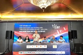 En la conferencia de prensa. (Fuente:VNA)