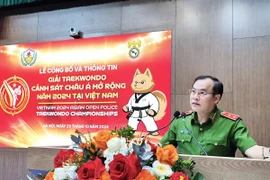 El viceministro de Seguridad Pública de Vietnam, Nguyen Van Long, habla en el evento. (Fuente: VNA)