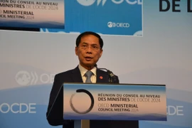 El ministro de Relaciones Exteriores de Vietnam, Bui Thanh Son, habla en el evento. (Fuente:VNA)