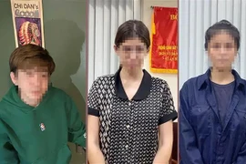 Los arrestados incluyen (de izquierda a derecha): el cantante Nguyen Trung Hieu; la modelo y actriz española Andrea Aybar y la tiktoker Nguyen Do Truc Phuong. (Fuente: VNA)