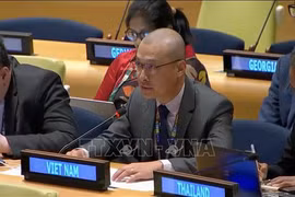 El ministro consejero Nguyen Hoang Nguyen, jefe adjunto de la misión permanente de Vietnam ante la ONU, en el evento. (Fuente:VNA)