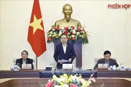 El presidente de la Asamblea Nacional de Vietnam, Tran Thanh Man, habla en el evento. (Fuente: VNA)