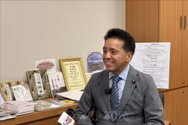 El diputado japonés Soramoto Seiki en la entrevista. (Fuente: VNA)
