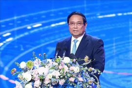 El primer ministro Pham Minh Chinh habla en el evento. (Fuente: VNA)