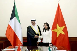 La viceministra de Relaciones Exteriores de Vietnam, Nguyen Minh Hang, y el ministro adjunto de Asuntos Exteriores para Asuntos de Asia, Sameeh Essa Johar Hayat. (Fuente: VNA)