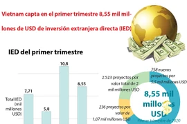 [Info] Vietnam capta en el primer trimestre 8,55 mil millones de USD de inversión extranjera directa (IED)