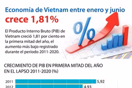[Info] PIB de Vietnam crece 1,81 por ciento en la primera mitad de 2020