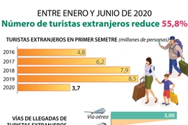 [Info] Recude 55,8% número de turistas extranjeros 