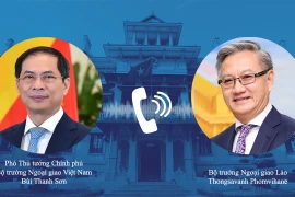 El viceprimer ministro y canciller vietnamita, Bui Thanh Son, sostuvo una reunión virtual con el ministro de Asuntos Exteriores de Laos, Thongsavanh Phomvihane (Fuente: VNA)