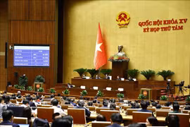 En el octavo periodo de sesiones de la Asamblea Nacional de Vietnam de la XV Legislatura (Fuente: VNA)