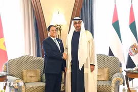 El primer ministro vietnamita, Pham Minh Chinh, se reúnió con el presidente de los Emiratos Árabes Unidos, Mohammed bin Zayed Al Nahyan, durante su visita para asistir a la Cumbre de la ASEAN y el Consejo de Cooperación del Golfo (CCG) en Arabia Saudita en 2023. (Fuente: VNA)