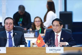 El primer ministro vietnamita, Pham Minh Chinh, participó en una sesión de la Cumbre del G20 (Fuente: VNA)