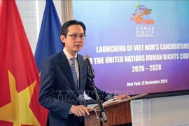 El viceministro de Relaciones Exteriores vietnamita Do Hung Viet en la ceremonia (Fuente: VNA)