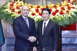 El presidente de Vietnam, Luong Cuong (derecha), y su par búlgaro Rumen Radev (Fuente: VNA)