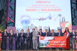 Vietjet anuncia la ruta aérea que conecta Hanoi - Melbourne en presencia del primer ministro Pham Minh Chinh. (Fuente: Vietjet)