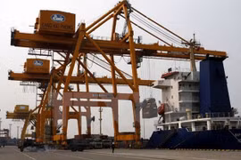 Puerto vietnamita de contenedores recibe a barco superpesado