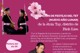 Tradición de festejo del Tet (nuevo año lunar) de la étnia Tay, distrito de Binh Lieu